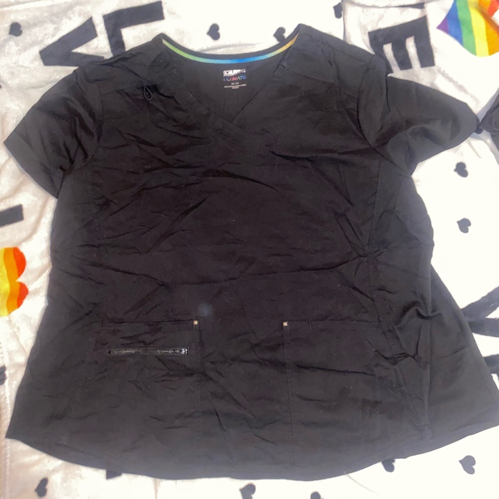 Scrubstar Black Women's Scrub Top
